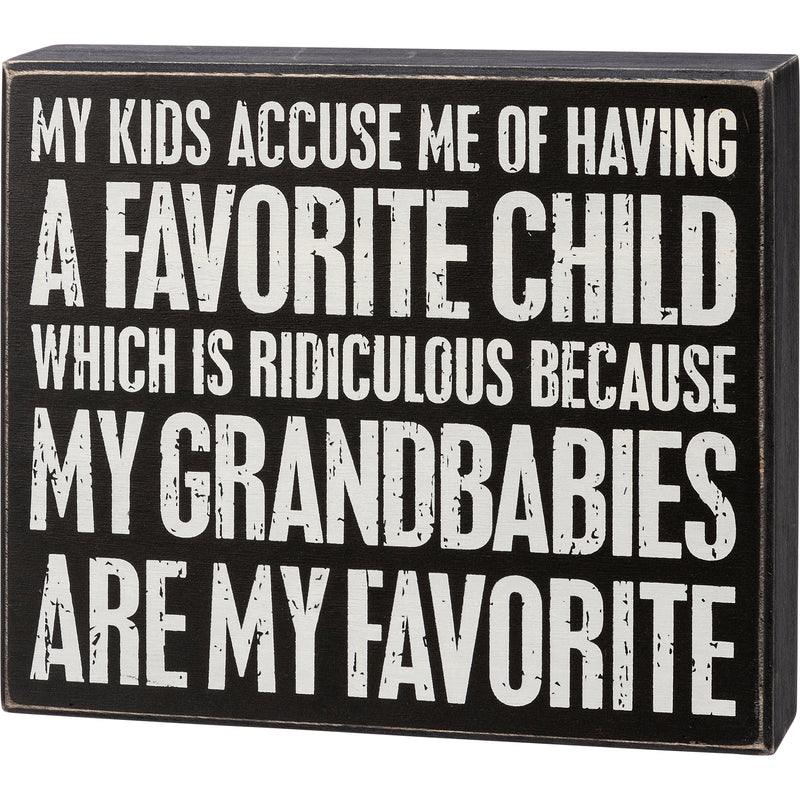 My Grandbabies Are My Favorite Box Sign  (Pack of 2)