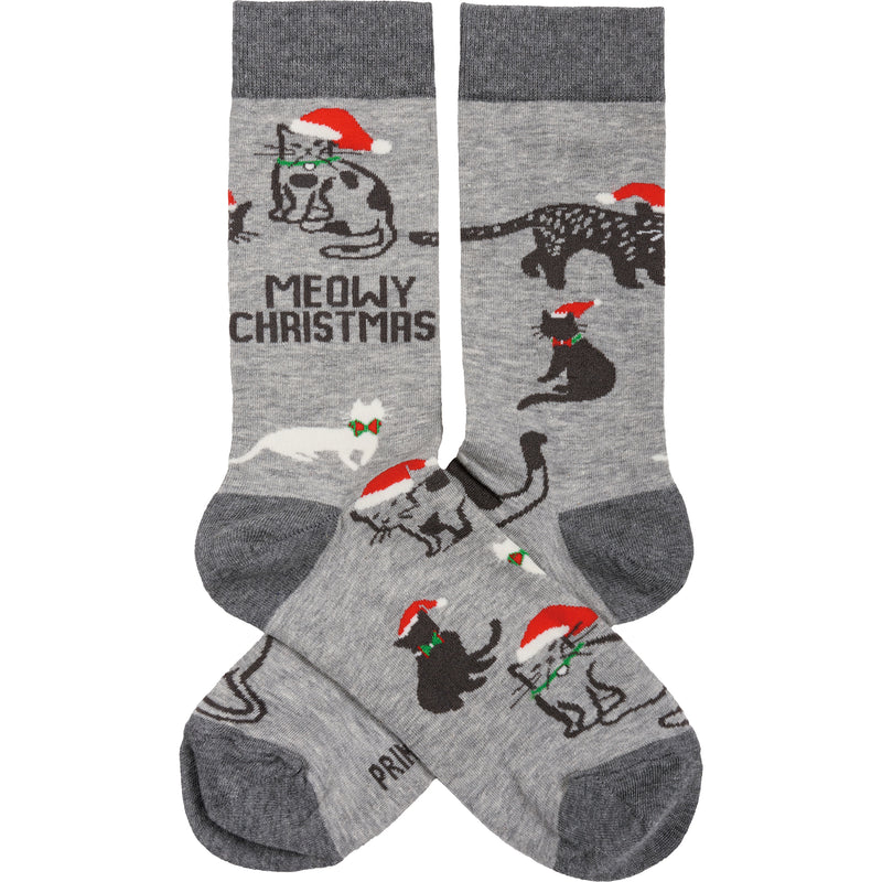 Meowy Christmas Socks (4 PAIR)