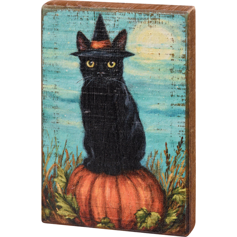 Cat Witch Block Sign  (Pack of 4)