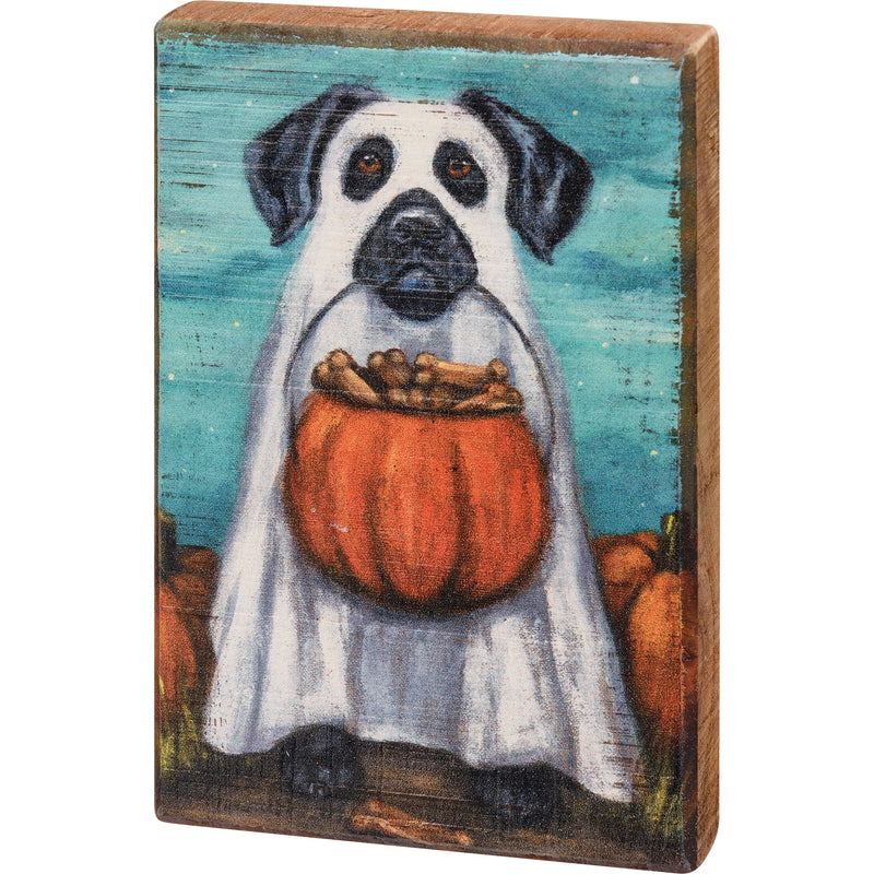 Ghost Dog Block Sign  (Pack of 4)