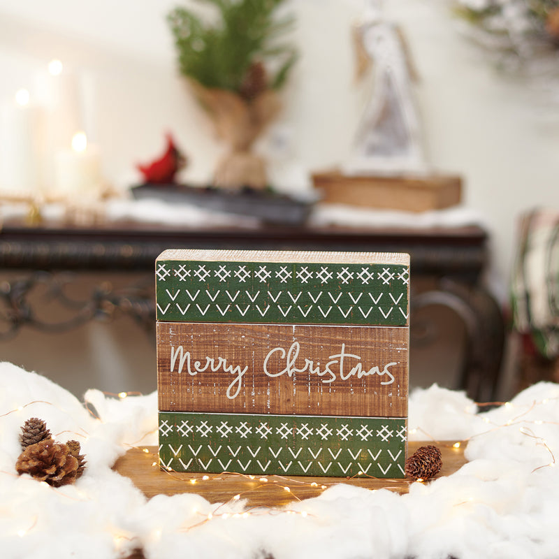 Merry Christmas Slat Box Sign(PACK OF 2)