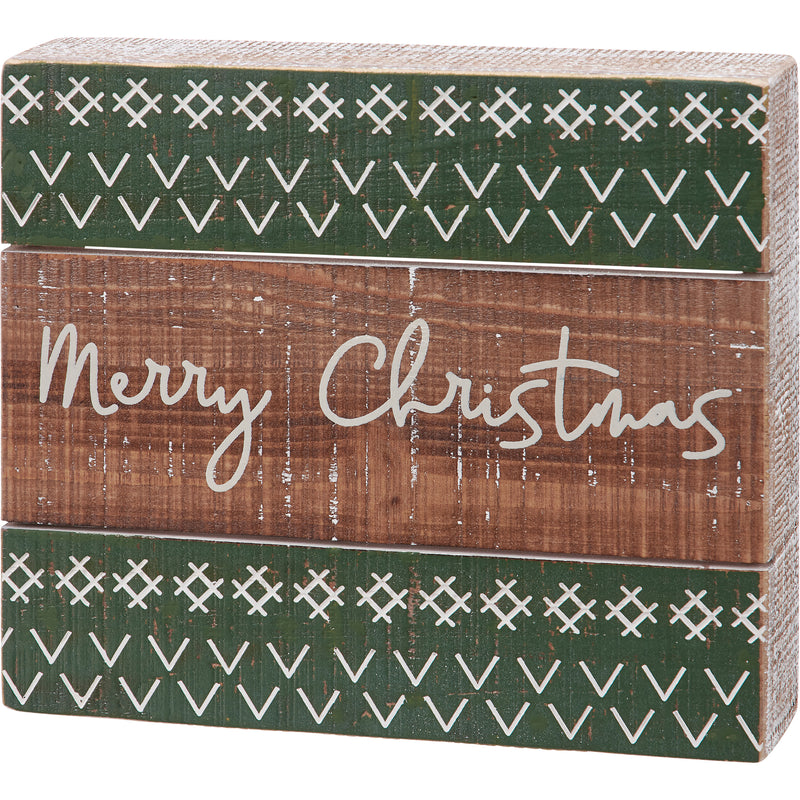 Merry Christmas Slat Box Sign(PACK OF 2)