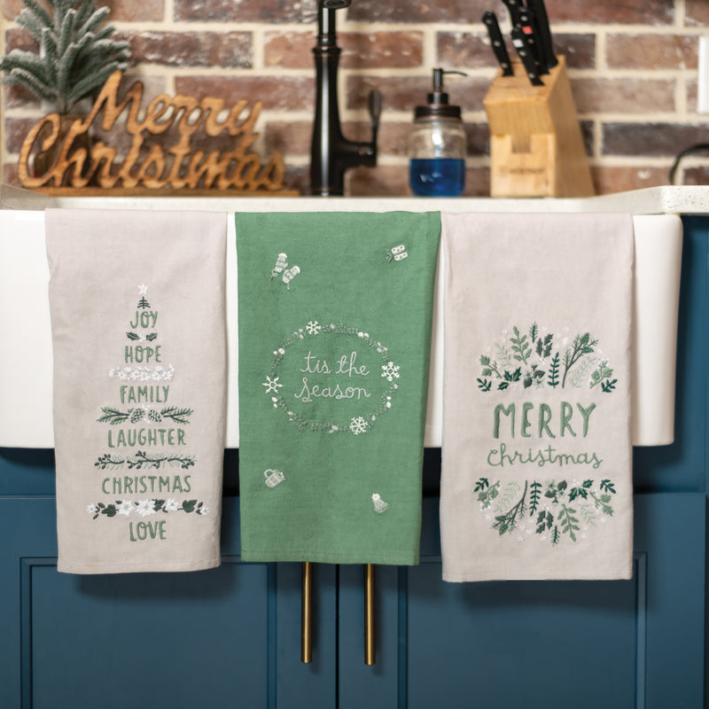 Family Laughter Christmas Kitchen Towel(PACK OF 3)