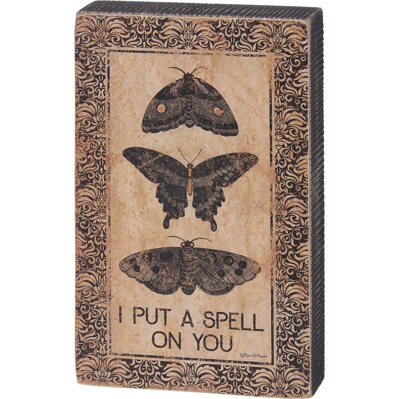 I Put A Spell On You Butterflies Block Sign  (Pack of 4)
