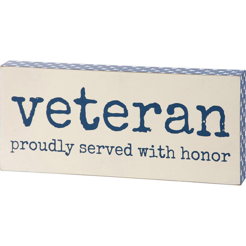 Veteran Served With Honor Block Sign (Pack of 4)