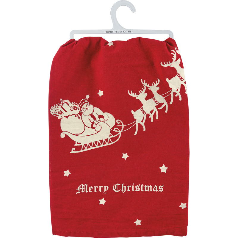 Merry Christmas Vintage Kitchen Towel  (PACK OF 6)