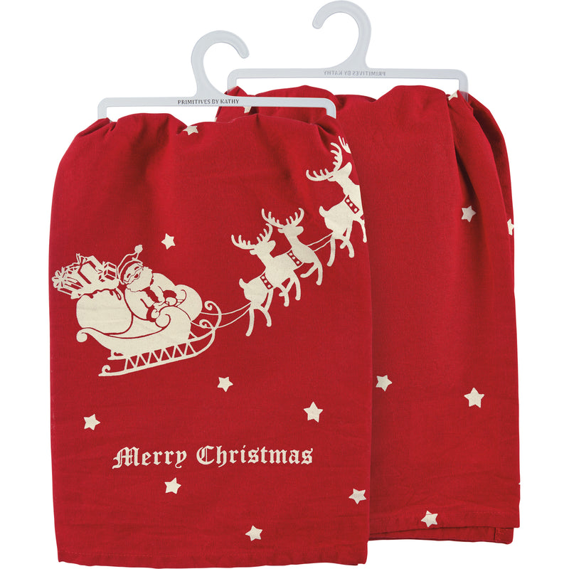 Merry Christmas Vintage Kitchen Towel  (PACK OF 6)