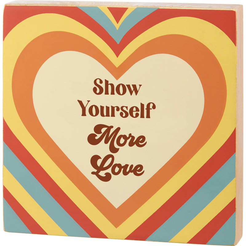 Show Yourself More Love Block Sign  (Pack of 4)