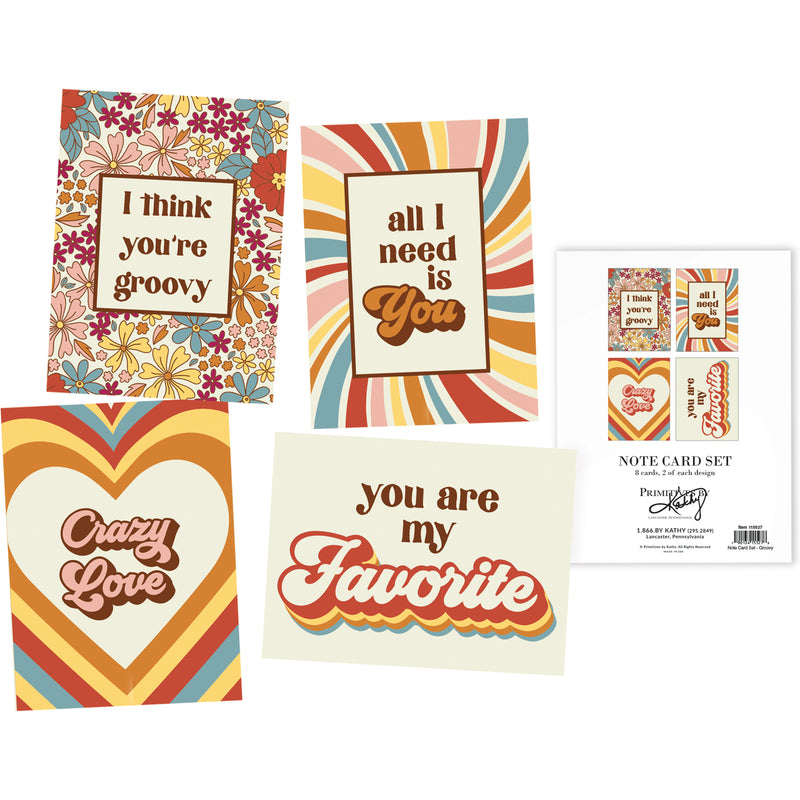 Groovy Note Card Set  (4 ST8)
