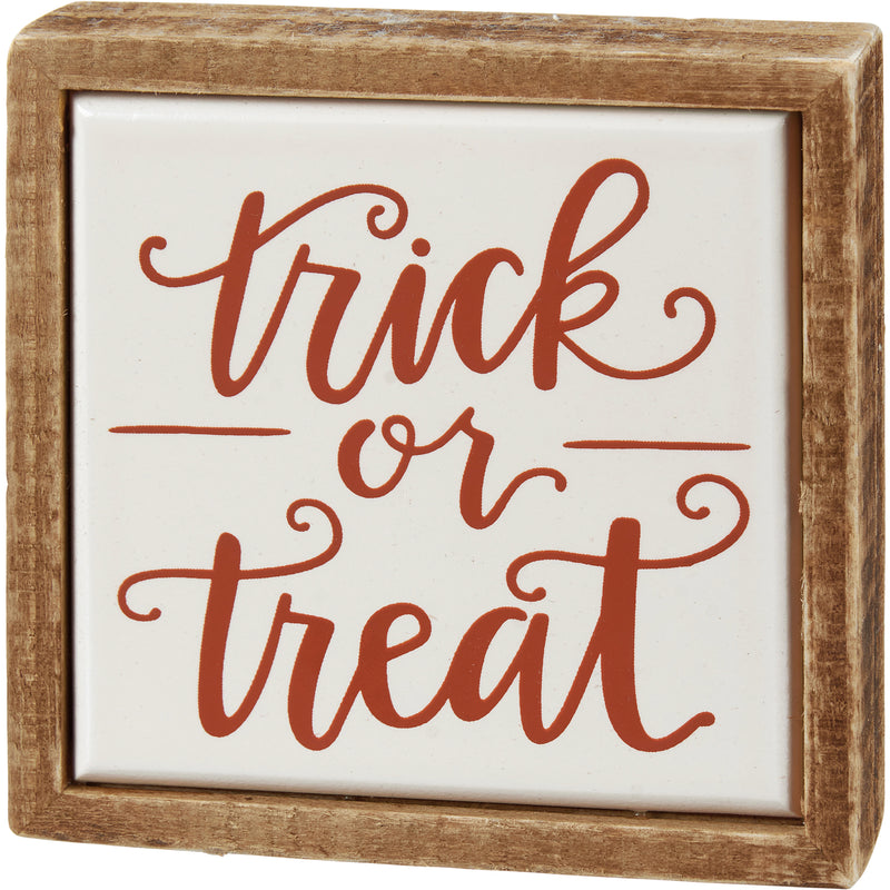 Trick Or Treat Box Sign Mini  (Pack of 2)