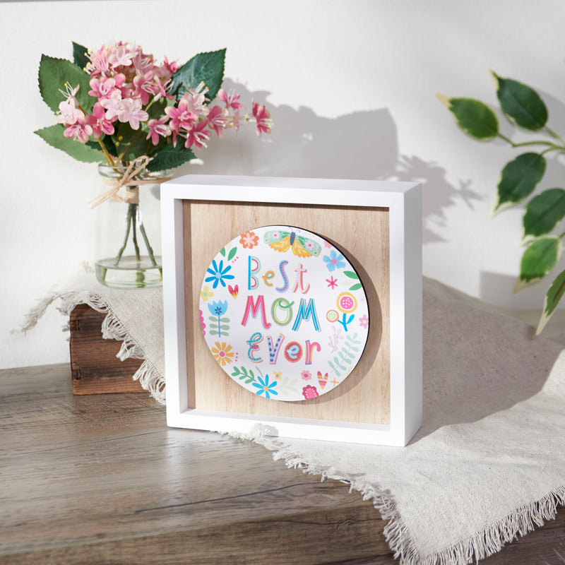 Best Mom Ever Inset Box Sign   (Pack of 2)