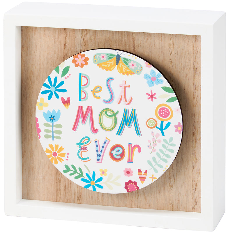 Best Mom Ever Inset Box Sign   (Pack of 2)