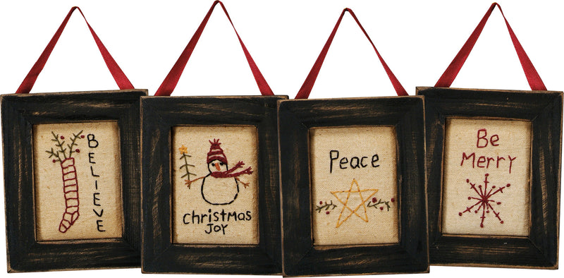 Be Merry Believe Peace Christmas Stitchery Set (2 ST4)
