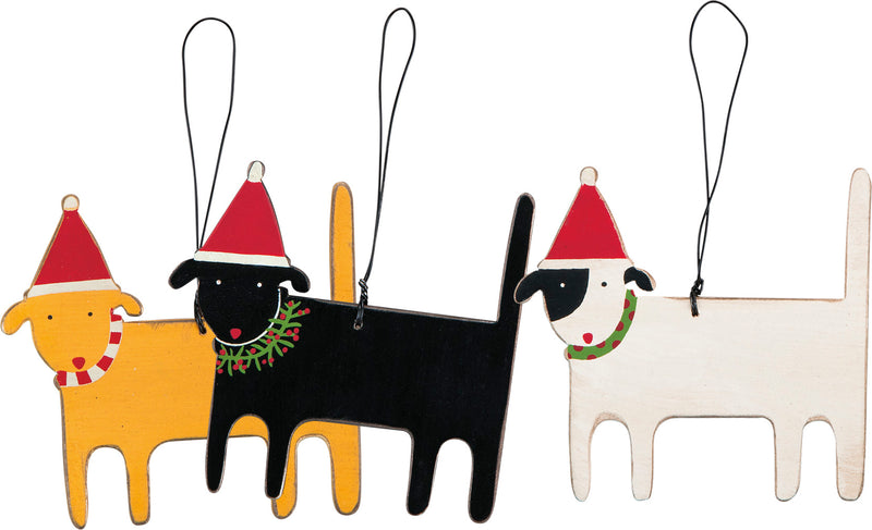 Christmas Dogs Ornament Set (4 ST3)