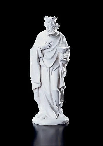 32 inch White Wise Men Nativity Set featuring three detailed resin Magi figures from the Val Gardena Collection.