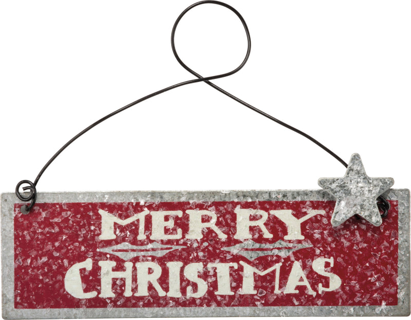 Merry Christmas Red Ornament (Pack of 12)
