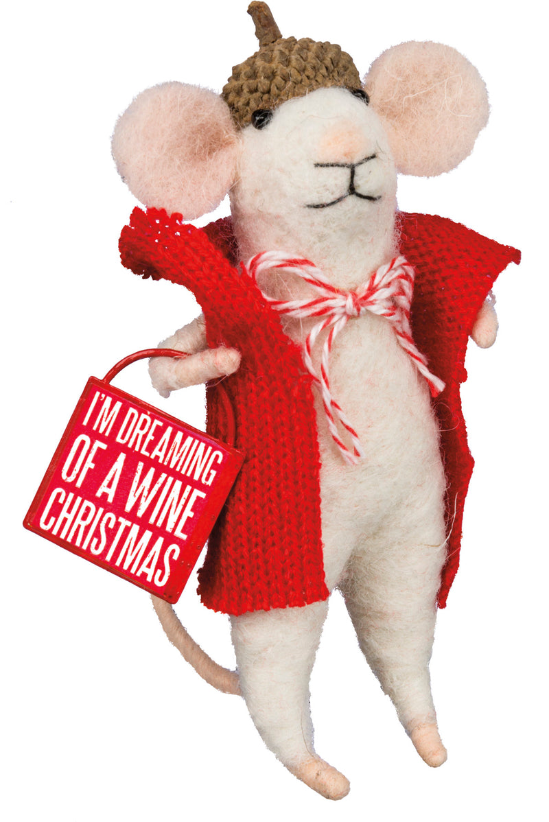 Wine Christmas Mouse Critter (PACK OF 4)