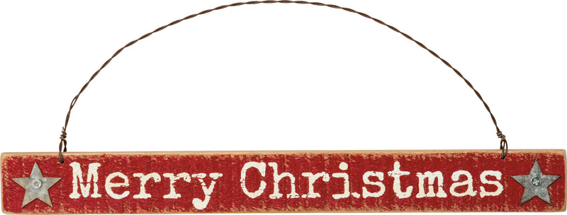 Merry Christmas Rustic Slat Ornament(PACK OF 6)