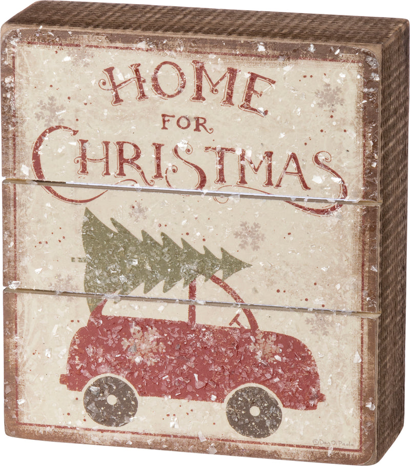 Home For Christmas Slat Box Sign (Pack of 2)