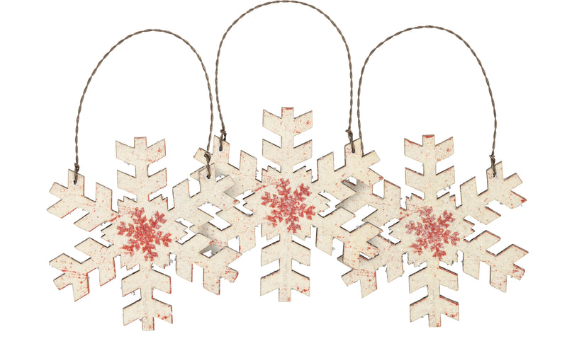 Cream Snowflake Ornament Set (6 ST3)