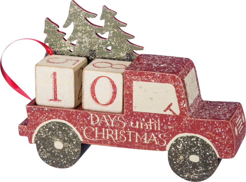 Tree And Truck Merry Christmas Block Countdown (Pack of 4)
