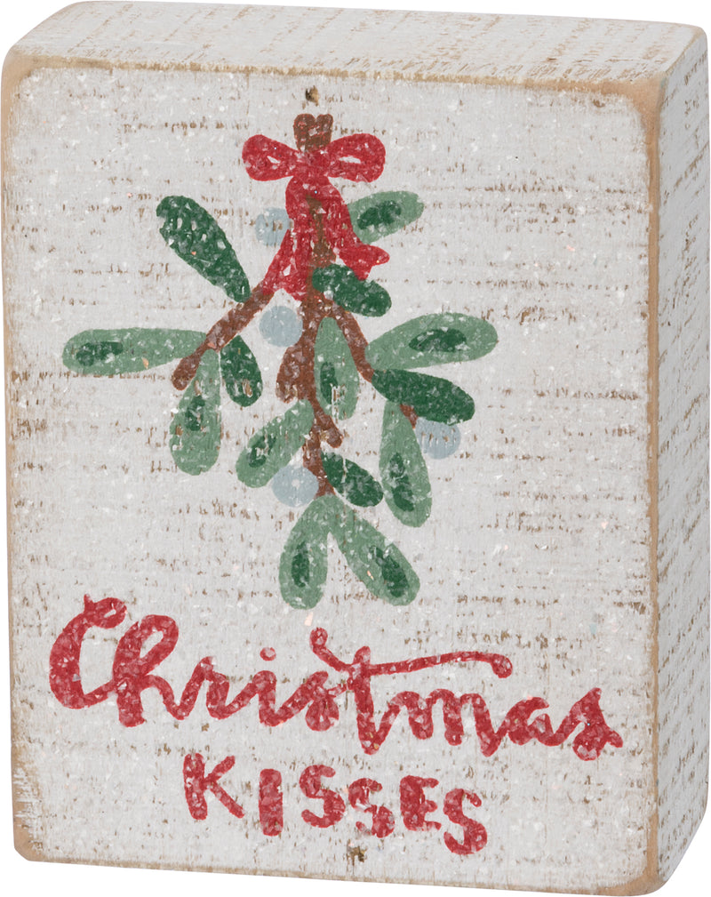 Christmas Kisses Box Sign (Pack of 2)