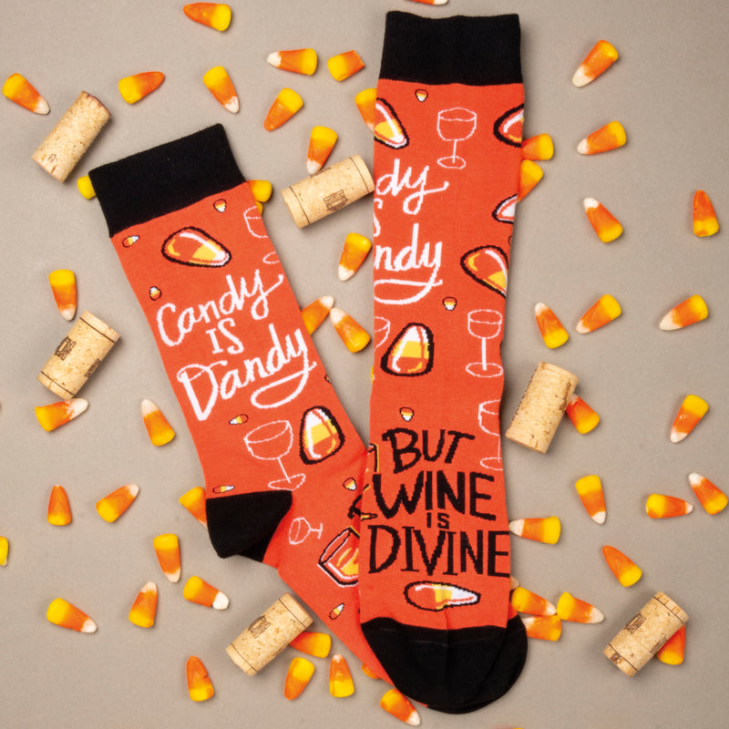 Candy Is Dandy But Wine Is Divine Socks  (Pack of 4)
