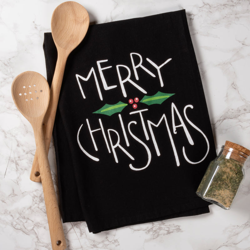 Merry Christmas Holly Kitchen Towel(PACK OF 6)