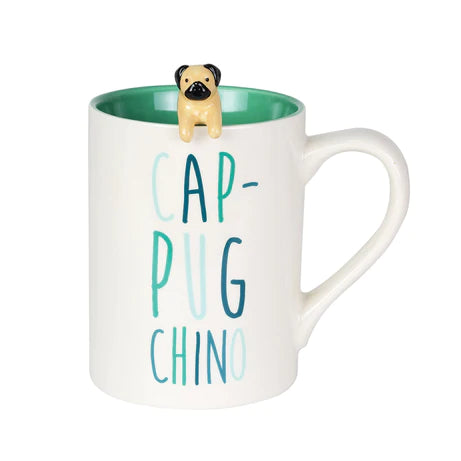 Cap-Pug-Cino Mug with Spoon Se