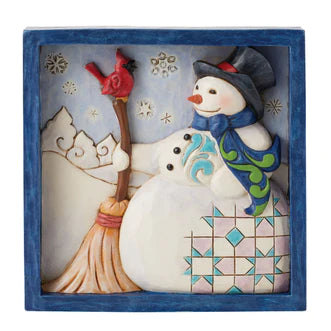 Snowman with Broom Plaque