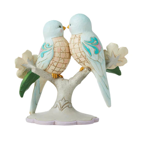 Lovebirds on Floral Branches