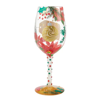 Merry Christmas Mom Wine Glass