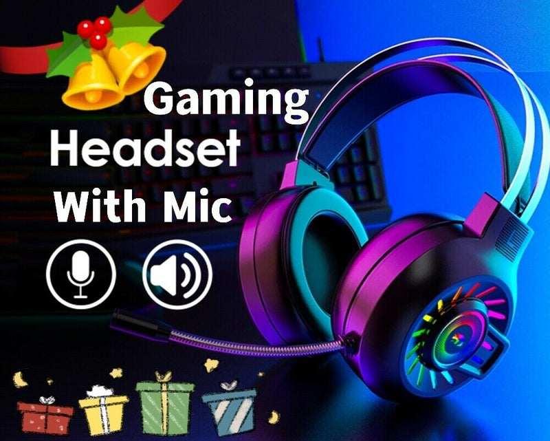 3.5mm Gaming Headset With Mic Headphone For PC Laptop Nintendo PS4