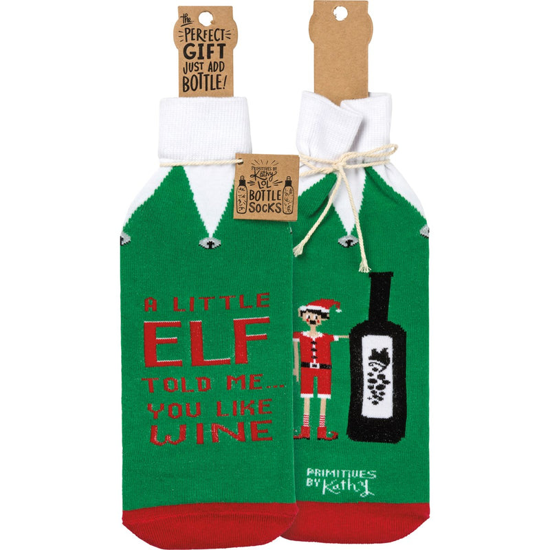 A Little Elf Told Me You Like Wine Bottle Sock (Pack of 6)