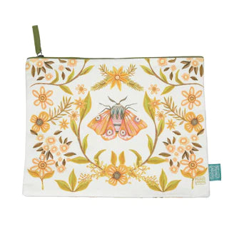 Moth (White) Zip Pouch (Large)