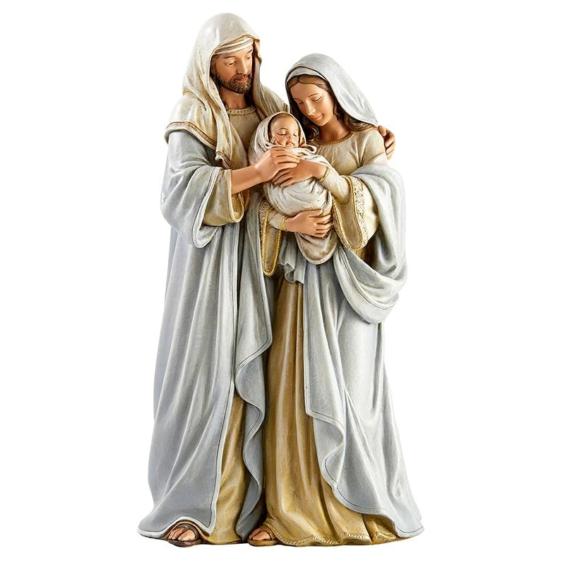 Adoring Family Statue 12 inch polyresin Holy Family figurine inspired by Bouguereau’s L’Innocence.