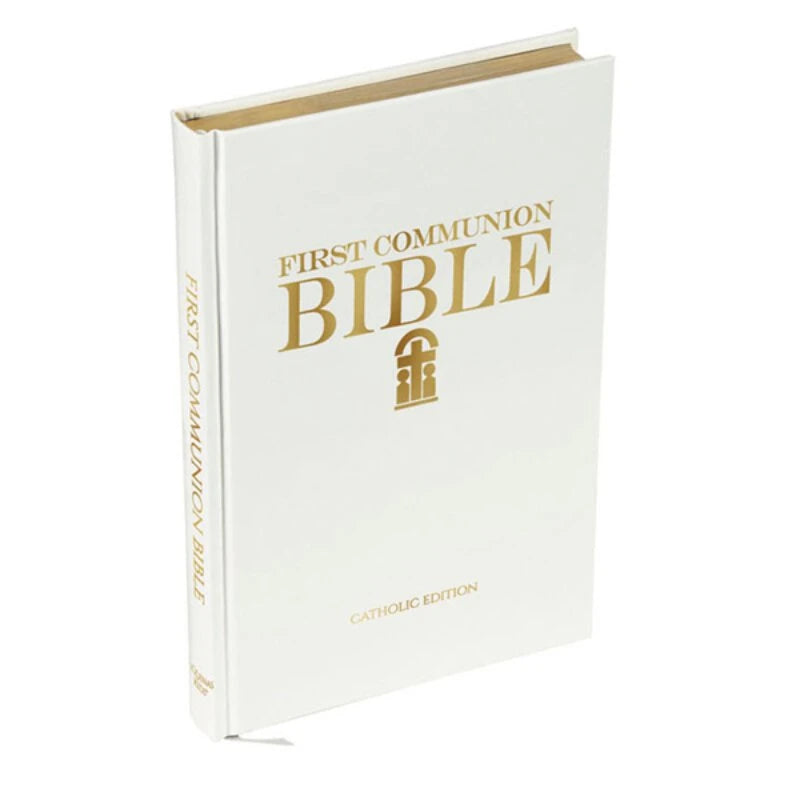 Aquinas Kids First Communion Bible in White – Catholic Children’s First Communion Bible