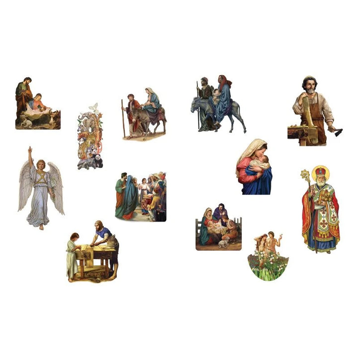 Catholic Christmas sticker activity book teaching children about the birth of Jesus.