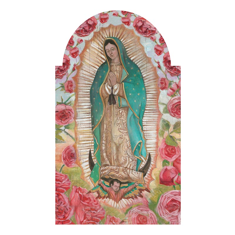 Arched Wood Plaque - Our Lady Of Guadalupe