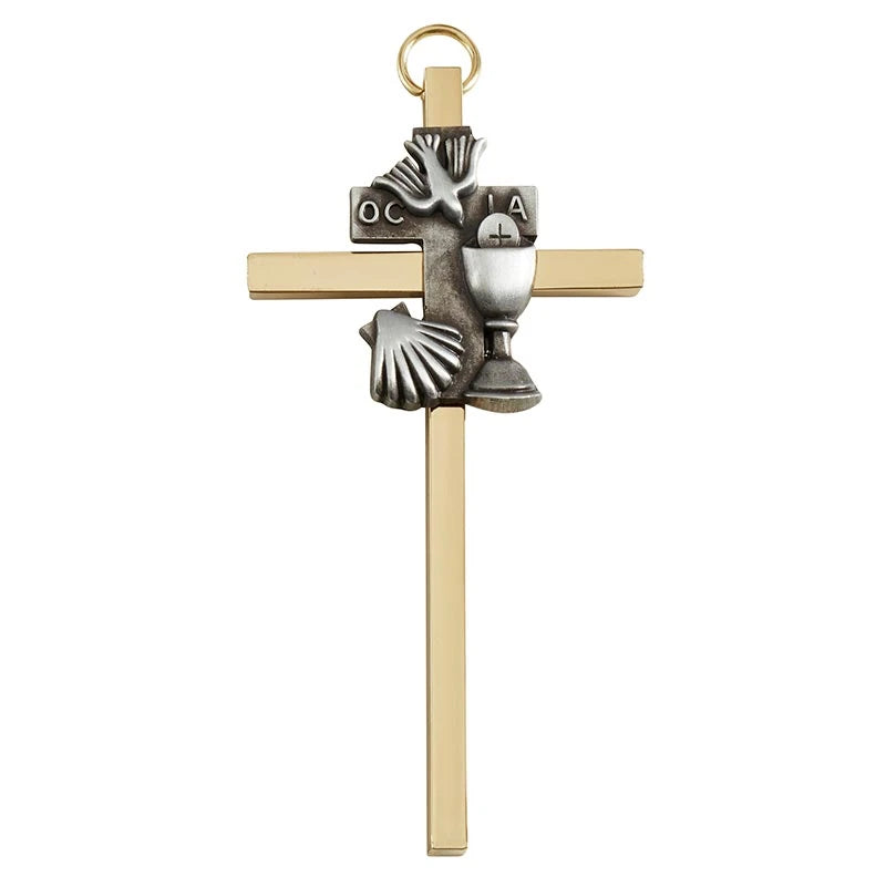 4.25" Brass Cross with OCIA/RCIA Emblem (Pack of 4)