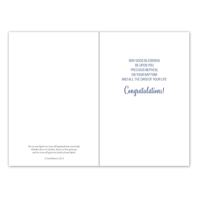 Baptism Card for a Dear Nephew – Catholic Baptism Greeting Card