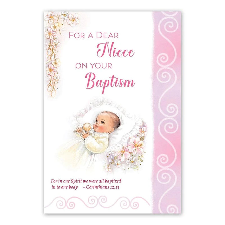 Baptism Card for a Dear Niece – Catholic Baptism Greeting Card