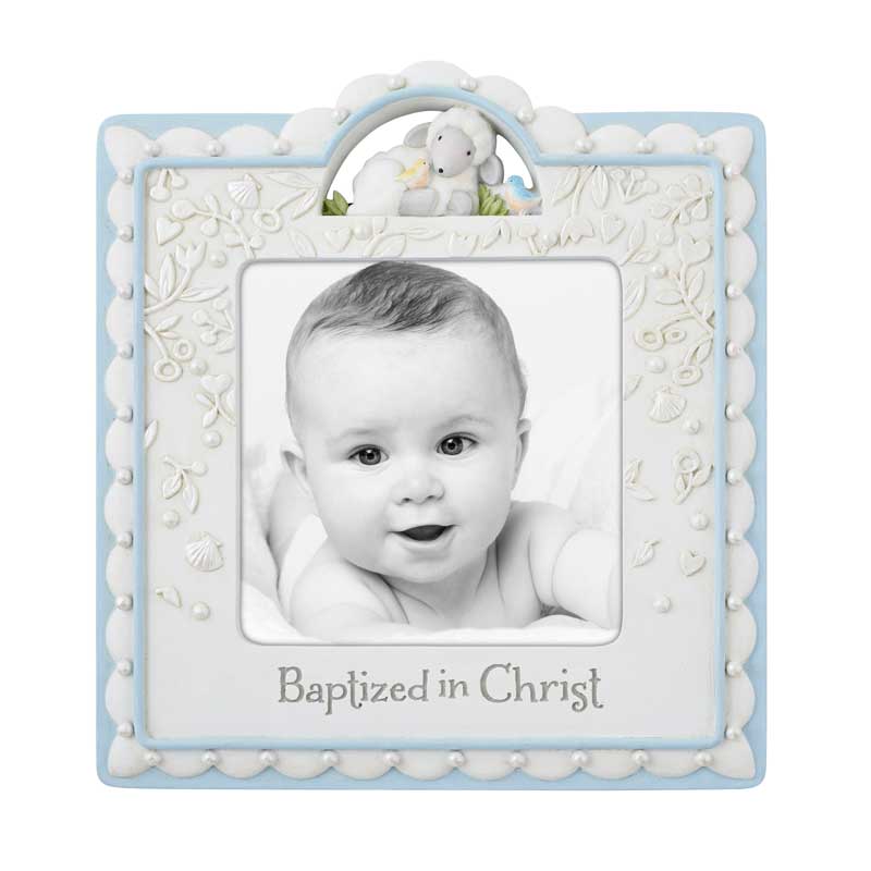 Baptized in Christ Photo Frame Blue