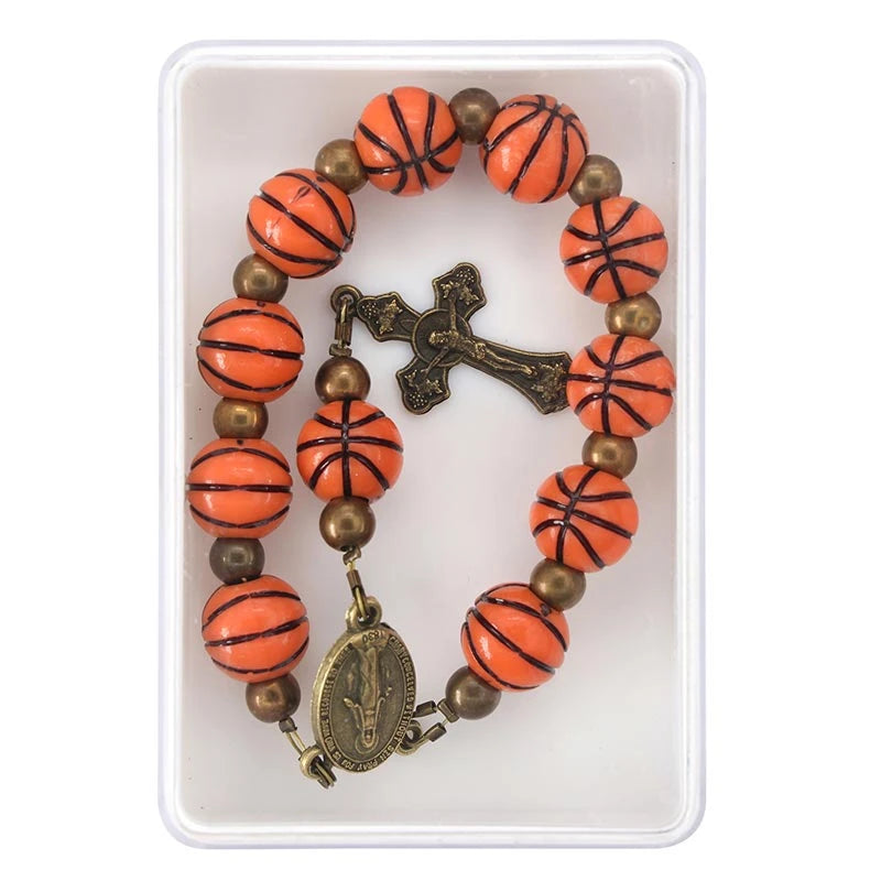 Catholic basketball one-decade rosary from the Game-Day Collection for players, coaches,  and game-day prayer.