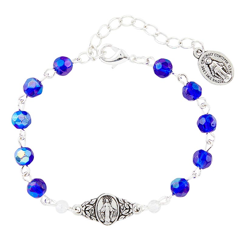 Beautiful Miraculous Rosary Bracelet - Sapphire