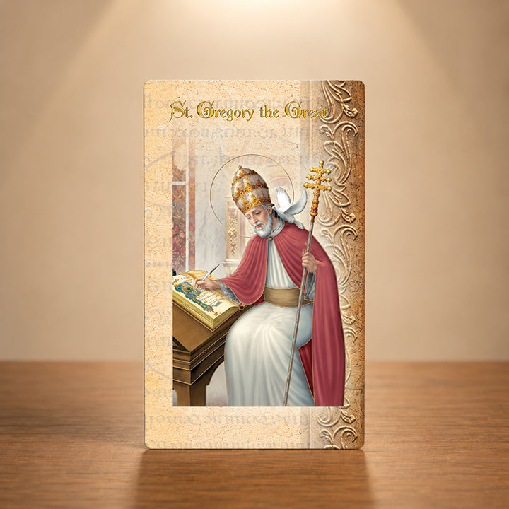 Saint Gregory the Great Catholic biography folder with Fratelli Bonella gold stamped artwork