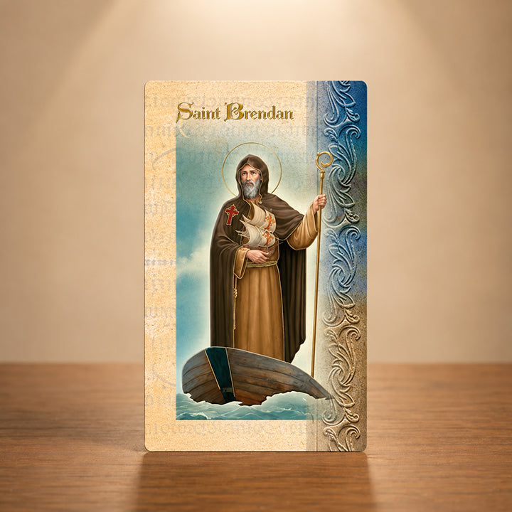 Biography of Saint Brendan with prayer feast day and patron attributes
