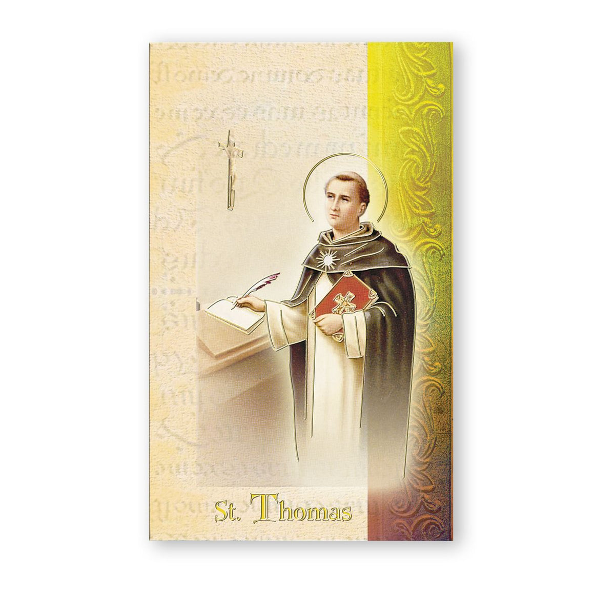 Biography of Saint Thomas Aquinas with prayer feast day and patron attributes
