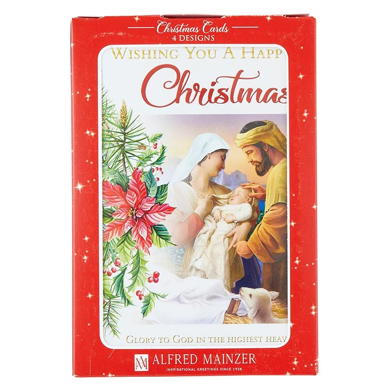 Christmas Blessings boxed card set with 12 Christmas cards in 4 assorted designs.