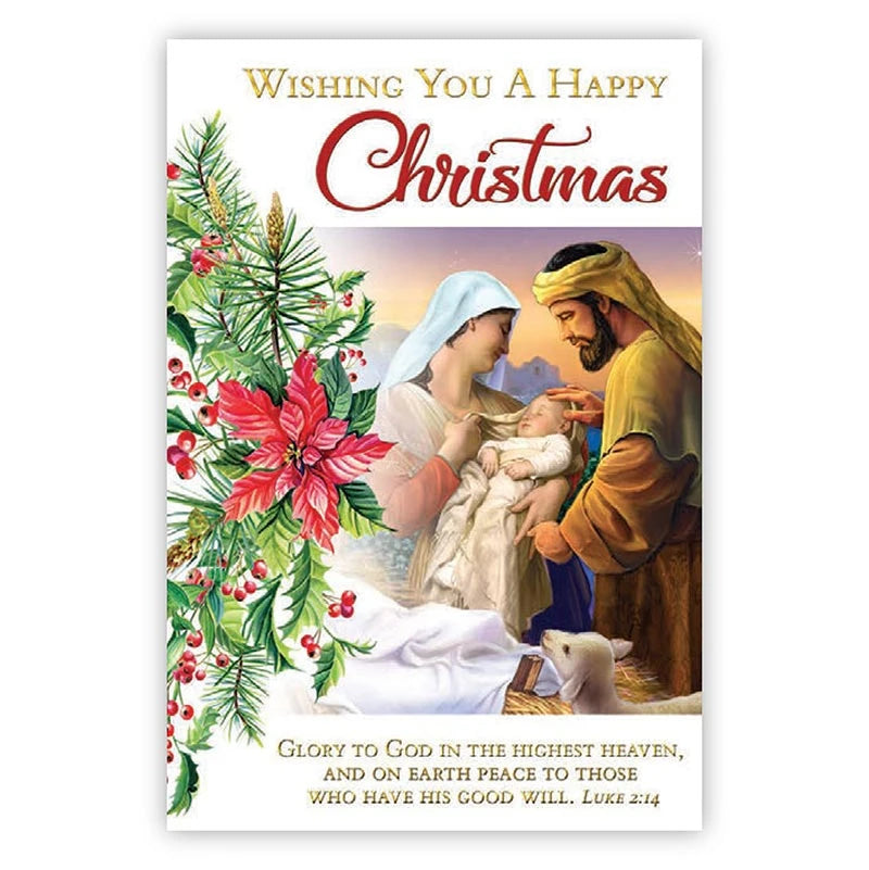 Boxed 5 x 7 Christmas greeting cards with 3 cards each of 4 different Christmas Blessings designs.